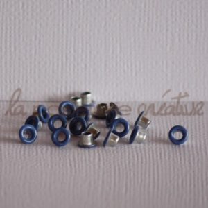 Oeillets mini 1/8″ (trou 3mm) – Lot de 4 – Bleu hortensia