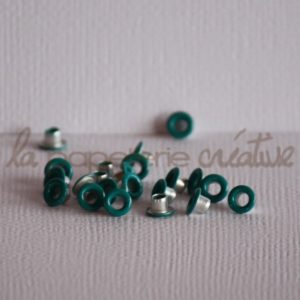 Oeillets mini 1/8″ (trou 3mm) – Lot de 4 – Vert bleu