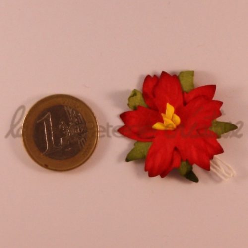 Poinsettia - fleur complète 1" (2.5cm) - Lot de 2