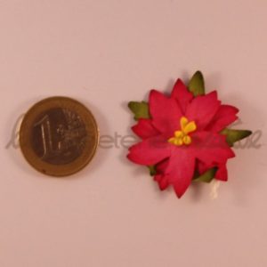 Poinsettia – fleur complète 1″ (2.5cm) – Lot de 2 – Fushia