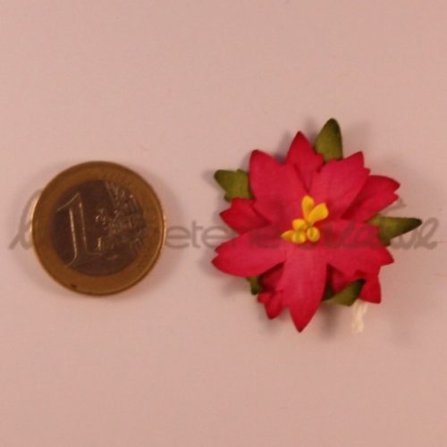 Poinsettia - fleur complète 1" (2.5cm) - Lot de 2