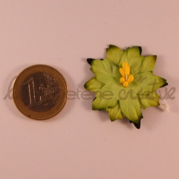 Poinsettia - fleur complète 1" (2.5cm) - Lot de 2