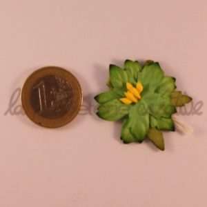 Poinsettia – fleur complète 1″ (2.5cm) – Lot de 2 – Vert pomme