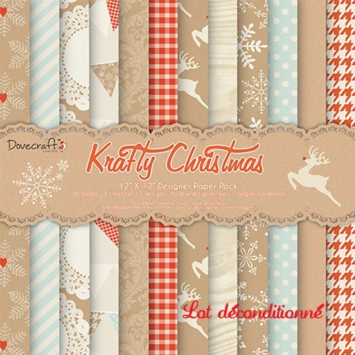 Dovecraft - Collection "Krafty Christmas" 12 feuilles