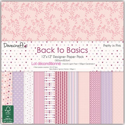 Dovecraft Back to Basics - Pretty In Pink 12 feuilles